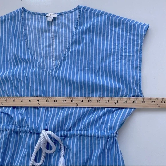 J.Crew Factory Women's Blue White Cover-up Midi Dress with Rope Tie Size Small - Picture 10 of 10